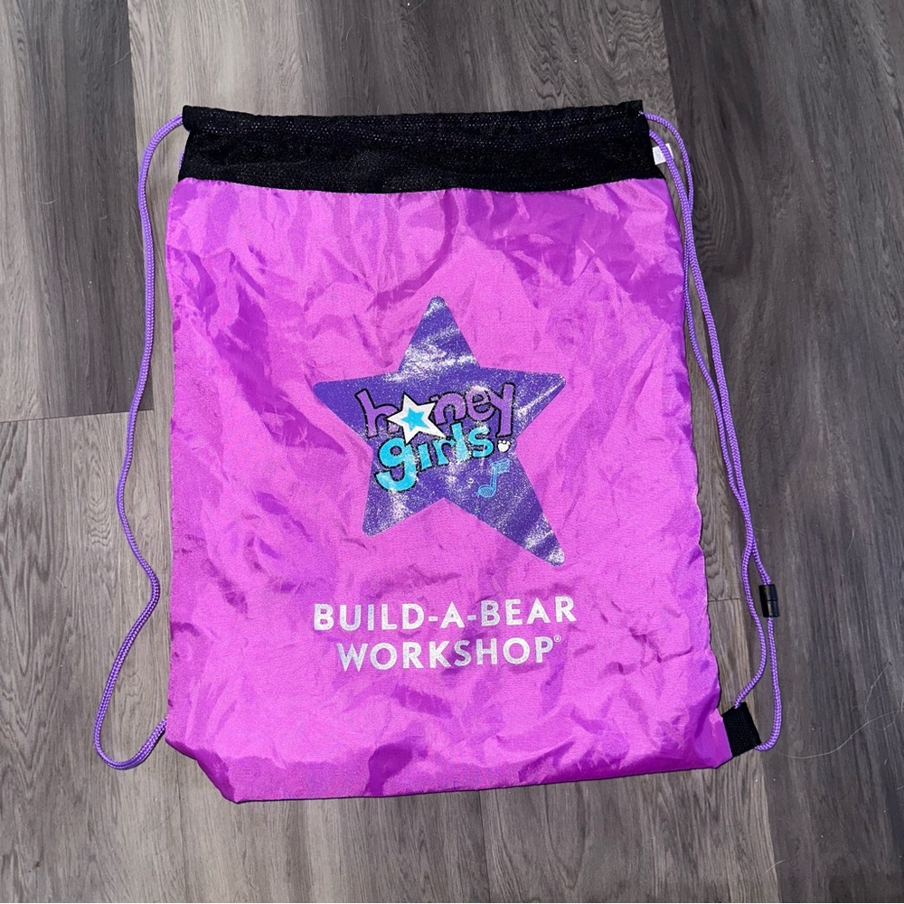 Build-A-Bear Workshop Honey Girls Drawstring Bag Purple NWOT RARE HTF RETIRED